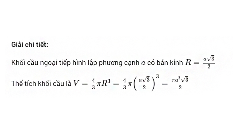 Công thức tính thể tích khối cầu và ví dụ minh hoạ đầy đủ, chi tiết - Thegioididong.com